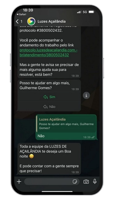 Fale com a Luz pelo WhatsApp